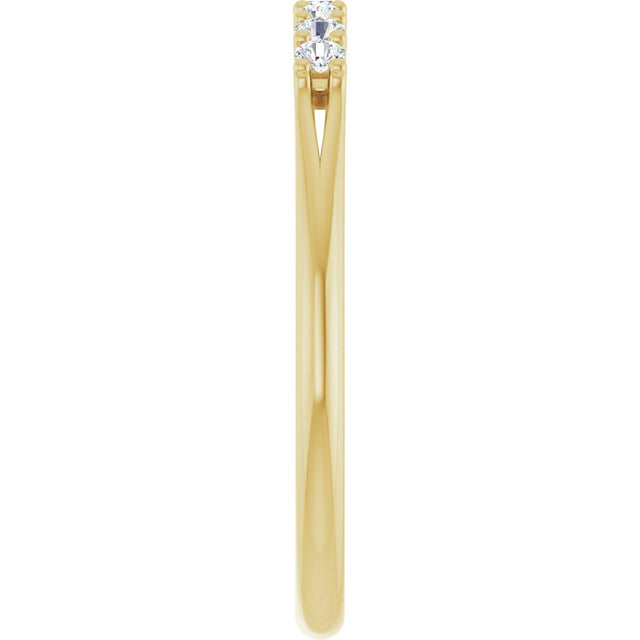 14K Gold Round Natural Diamond Share-Prong Seven-Stone Anniversary Band – 1/10–5/8 CTW - Yellow Gold - view 4