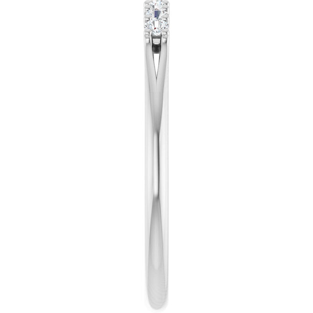 14K Gold Round Natural Diamond Share-Prong Seven-Stone Anniversary Band – 1/10–5/8 CTW - White Gold - view 4
