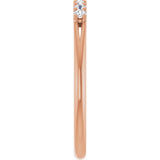 14K Gold Round Natural Diamond Share-Prong Seven-Stone Anniversary Band – 1/10–5/8 CTW - Rose Gold - view 4