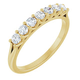 14K Gold Round Natural Diamond Share-Prong Seven-Stone Anniversary Band – 1/10–5/8 CTW - Yellow Gold