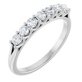 14K Gold Round Lab-Grown Diamond Share-Prong Seven-Stone Anniversary Band – 3/8–1 1/3 CTW - White Gold