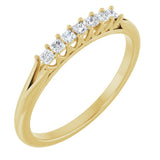 14K Gold Square Natural Diamond Share-Prong Seven-Stone Anniversary Band – 1/6–1 1/8 CTW - Yellow Gold