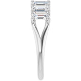 Platinum Emerald Lab-Grown Diamond Share-Prong Seven-Stone Anniversary Band – 2 1/6–4 1/5 CTW - view 4