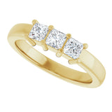 10K Gold Square Lab-Grown Diamond Three-Stone Anniversary Band – 1/5–7/8 CTW - Yellow Gold - view 5