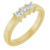 10K Gold Square Natural Diamond Three-Stone Anniversary Band – 1/5–3/4 CTW - Yellow Gold