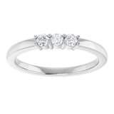 Platinum Round Lab-Grown Diamond Three-Stone Anniversary Band – 1/5–1/3 CTW - view 3
