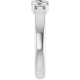 Platinum Oval Lab-Grown Diamond Three-Stone Anniversary Band – 5x3 mm Stones - view 4