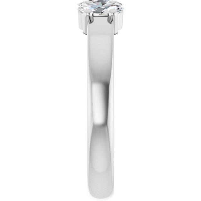 Platinum Oval Lab-Grown Diamond Three-Stone Anniversary Band – 5x3 mm Stones - view 4