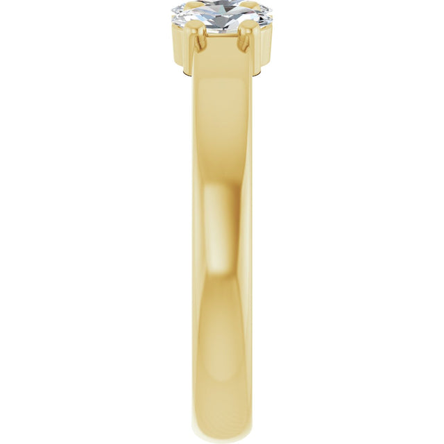 14K Gold Oval Lab-Grown Diamond Three-Stone Anniversary Band – 5x3 mm Stones - Yellow Gold - view 4