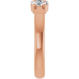 14K Gold Oval Lab-Grown Diamond Three-Stone Anniversary Band – 5x3 mm Stones - Rose Gold - view 4