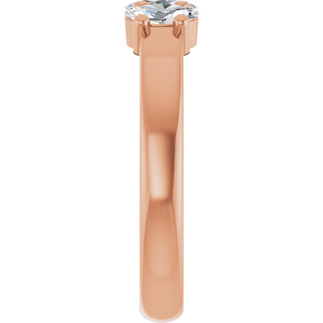 14K Gold Oval Lab-Grown Diamond Three-Stone Anniversary Band – 5x3 mm Stones - Rose Gold - view 4