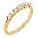 14K Gold Round Natural Diamond Share-Prong Seven-Stone Anniversary Band – 1/10–5/8 CTW - Yellow Gold