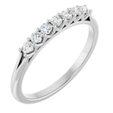 Platinum Round Natural Diamond Share-Prong Seven-Stone Anniversary Band – 1/10–5/8 CTW