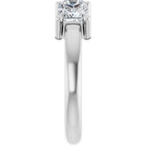 10K Gold Square Lab-Grown Diamond Three-Stone Anniversary Band – 1 1/6–4 1/5 CTW - White Gold - view 4