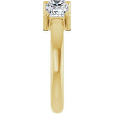 10K Gold Square Lab-Grown Diamond Three-Stone Anniversary Band – 1 1/6–4 1/5 CTW - Yellow Gold - view 4