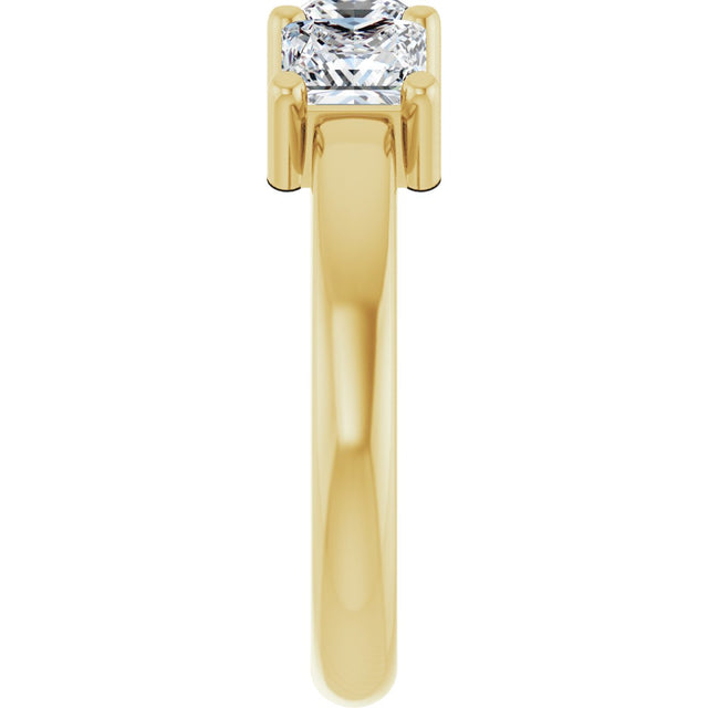10K Gold Square Lab-Grown Diamond Three-Stone Anniversary Band – 1 1/6–4 1/5 CTW - Yellow Gold - view 4