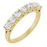 14K Gold Round Lab-Grown Diamond Share-Prong Seven-Stone Anniversary Band – 3/8–1 1/3 CTW - Yellow Gold