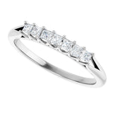 14K Gold Square Natural Diamond Share-Prong Seven-Stone Anniversary Band – 1/6–1 1/8 CTW - White Gold - view 5
