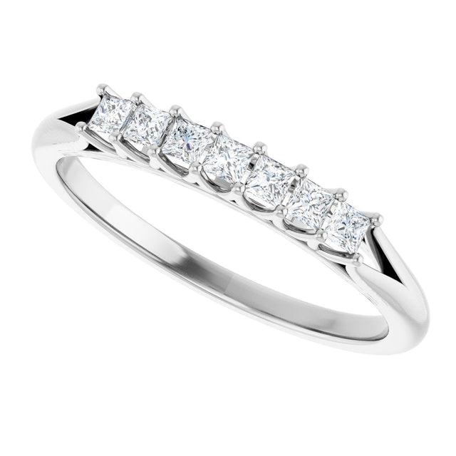 Platinum Square Natural Diamond Share-Prong Seven-Stone Anniversary Band – 1/6–1 3/4 CTW - view 5
