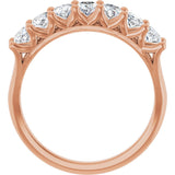14K Gold Oval Lab-Grown Diamond Share-Prong Seven-Stone Anniversary Band – 5x3 mm Stones - Rose Gold - view 2