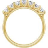 14K Gold Oval Lab-Grown Diamond Share-Prong Seven-Stone Anniversary Band – 5x3 mm Stones - Yellow Gold - view 2