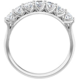 Platinum Oval Lab-Grown Diamond Share-Prong Seven-Stone Anniversary Band – 5x3 mm Stones - view 2