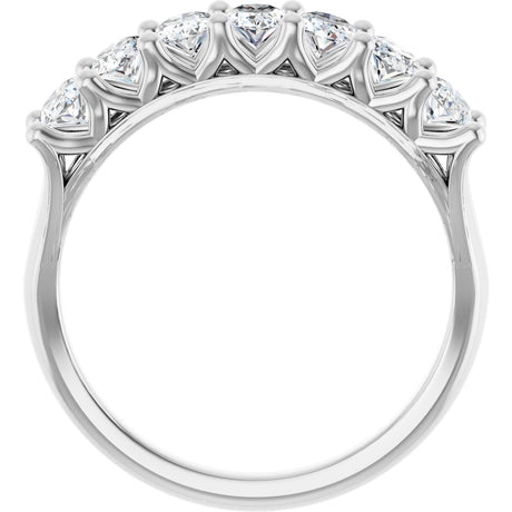 Platinum Oval Lab-Grown Diamond Share-Prong Seven-Stone Anniversary Band – 5x3 mm Stones - view 2