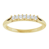 14K Gold Square Natural Diamond Share-Prong Seven-Stone Anniversary Band – 1/6–1 1/8 CTW - Yellow Gold - view 3