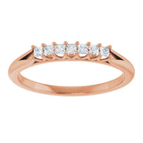 14K Gold Square Natural Diamond Share-Prong Seven-Stone Anniversary Band – 1/6–1 1/8 CTW - Rose Gold - view 3