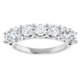 14K Gold Round Lab-Grown Diamond Share-Prong Seven-Stone Anniversary Band – 3/8–1 1/3 CTW - White Gold - view 3