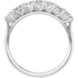 14K Gold Square Natural Diamond Share-Prong Seven-Stone Anniversary Band – 1/6–1 1/8 CTW - White Gold - view 2