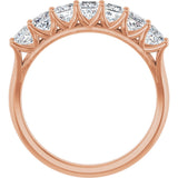 14K Gold Square Natural Diamond Share-Prong Seven-Stone Anniversary Band – 1/6–1 1/8 CTW - Rose Gold - view 2