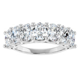 Platinum Oval Lab-Grown Diamond Share-Prong Seven-Stone Anniversary Band – 6x4 mm Stones - view 3