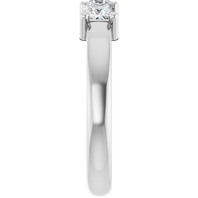 10K Gold Square Natural Diamond Three-Stone Anniversary Band – 1/5–3/4 CTW - White Gold - view 4