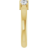 10K Gold Square Lab-Grown Diamond Three-Stone Anniversary Band – 1/5–7/8 CTW - Yellow Gold - view 4