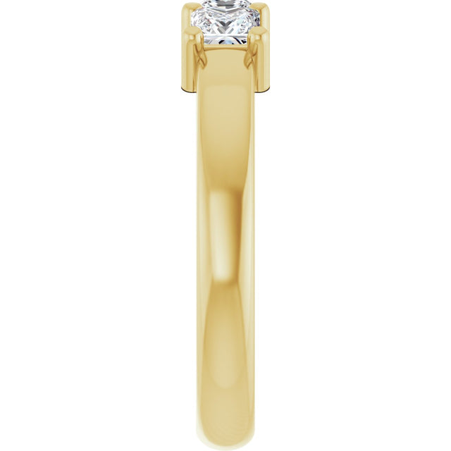 10K Gold Square Natural Diamond Three-Stone Anniversary Band – 1/5–3/4 CTW - Yellow Gold - view 4