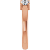 10K Gold Square Natural Diamond Three-Stone Anniversary Band – 1/5–3/4 CTW - Rose Gold - view 4