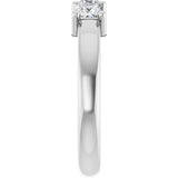 Platinum Square Natural Diamond Three-Stone Anniversary Band – 1/5–3/4 CTW - view 4