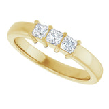 10K Gold Square Lab-Grown Diamond Three-Stone Anniversary Band – 1/5–7/8 CTW - Yellow Gold - view 5