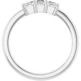 Platinum Square Natural Diamond Three-Stone Anniversary Band – 1/5–3/4 CTW - view 2