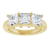 10K Gold Square Lab-Grown Diamond Three-Stone Anniversary Band – 1 1/6–4 1/5 CTW - Yellow Gold - view 3