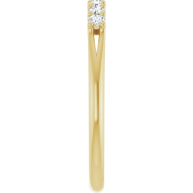 14K Gold Round Natural Diamond Share-Prong Seven-Stone Anniversary Band – 1/10–5/8 CTW - Yellow Gold - view 4