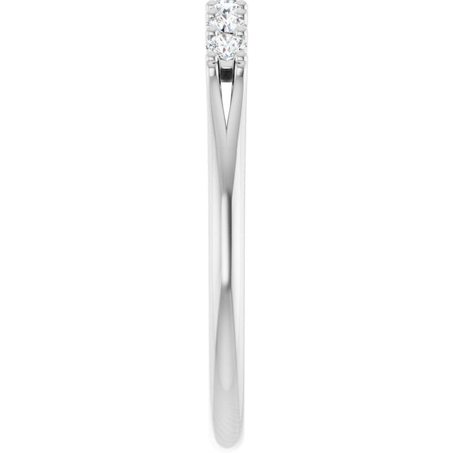14K Gold Round Natural Diamond Share-Prong Seven-Stone Anniversary Band – 1/10–5/8 CTW - White Gold - view 4