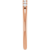 14K Gold Round Natural Diamond Share-Prong Seven-Stone Anniversary Band – 1/10–5/8 CTW - Rose Gold - view 4
