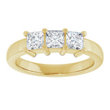 10K Gold Square Lab-Grown Diamond Three-Stone Anniversary Band – 1 1/6–4 1/5 CTW - Yellow Gold - view 3