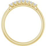 14K Gold Round Natural Diamond Share-Prong Seven-Stone Anniversary Band – 1/10–5/8 CTW - Yellow Gold - view 2