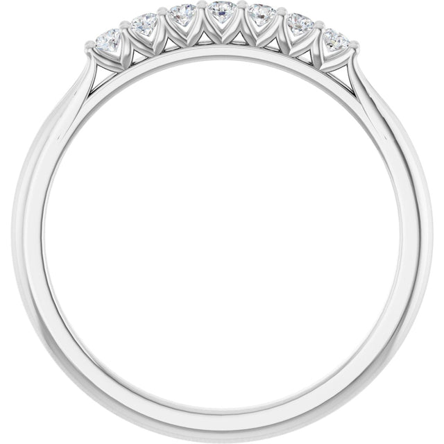 Platinum Round Natural Diamond Share-Prong Seven-Stone Anniversary Band – 1/10–5/8 CTW - view 2