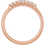 14K Gold Round Natural Diamond Share-Prong Seven-Stone Anniversary Band – 1/10–5/8 CTW - Rose Gold - view 2