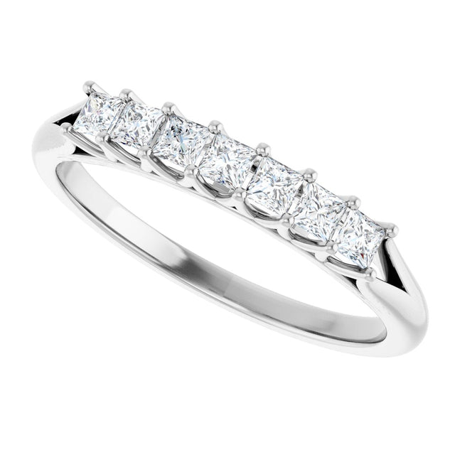 Platinum Square Natural Diamond Share-Prong Seven-Stone Anniversary Band – 1/6–1 3/4 CTW - view 5