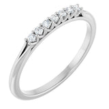 14K Gold Round Natural Diamond Share-Prong Seven-Stone Anniversary Band – 1/10–5/8 CTW - White Gold